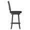 Flash Furniture Felicity Wood Crossback Swivel Bar Height Barstool w/Padded Black LeatherSoft Seat, Gry Wsh Walnut ES-UN1-29-GY-GG - alternate 3